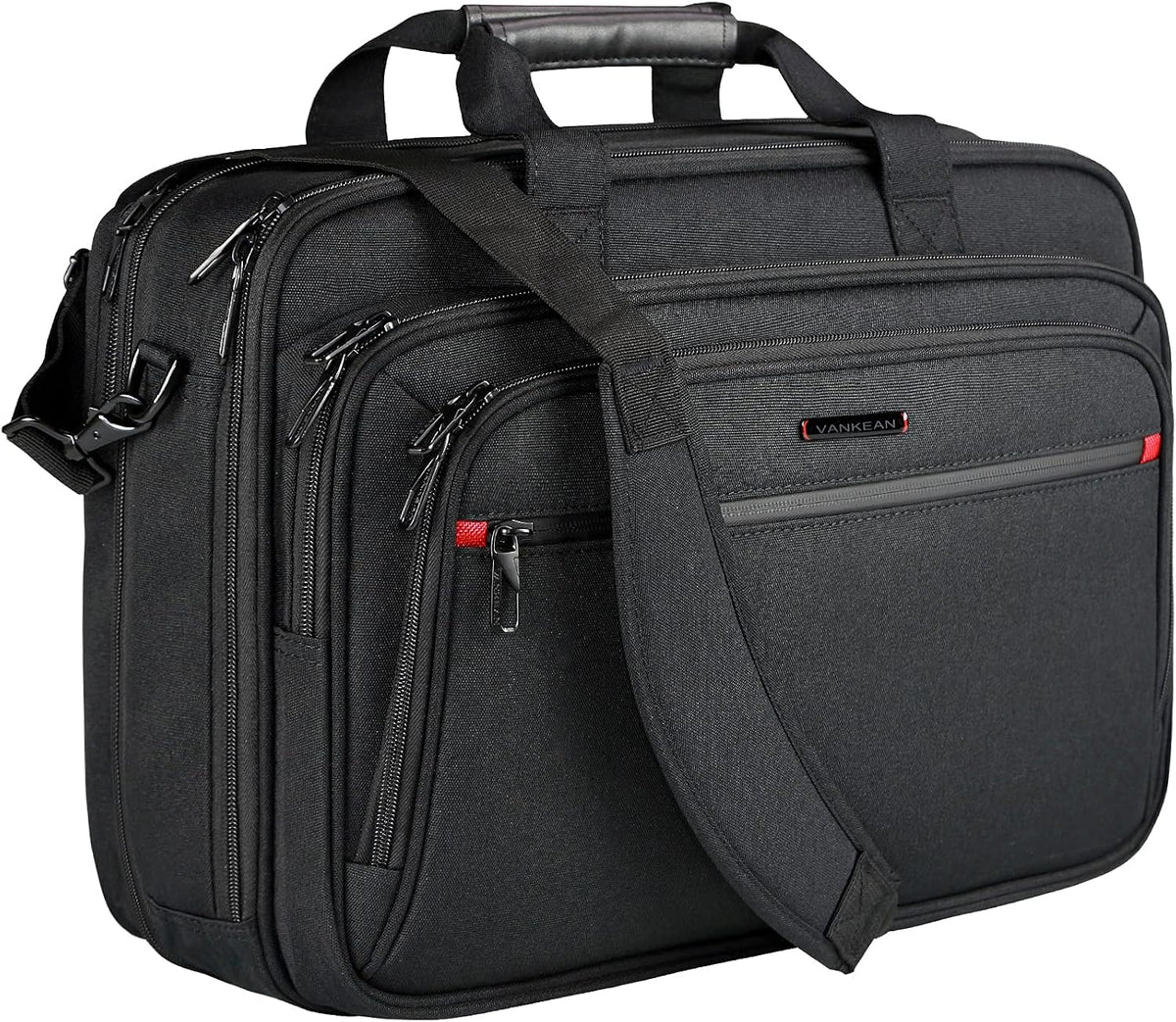 Laptop Briefcase for Men Women, Fits Up to 17.3 Inch Laptop Expandable Premium Laptop Shoulder Bag Water-Repellent Messenger Bag Computer Bag for Travel/Business-Black