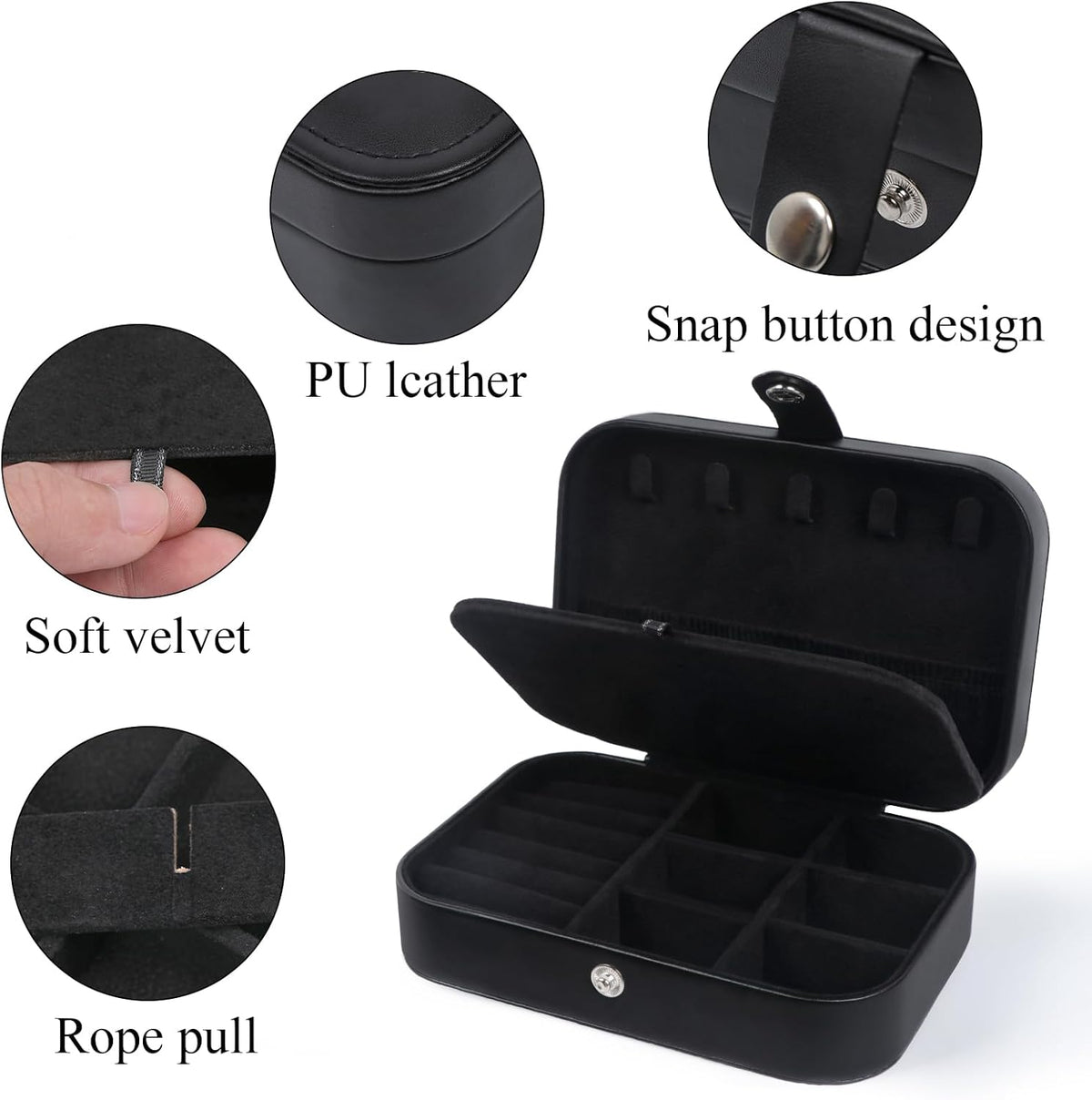 Travel Jewelry Case, Travel Jewelry Box, Mini Jewelry Travel Case, Jewelry Organizer Case, Portable Small Jewelry Organizer Storage Boxes - Best Gift for Women Girls.