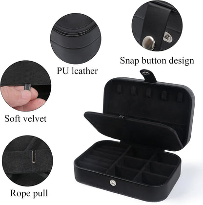 Travel Jewelry Case, Travel Jewelry Box, Mini Jewelry Travel Case, Jewelry Organizer Case, Portable Small Jewelry Organizer Storage Boxes - Best Gift for Women Girls.