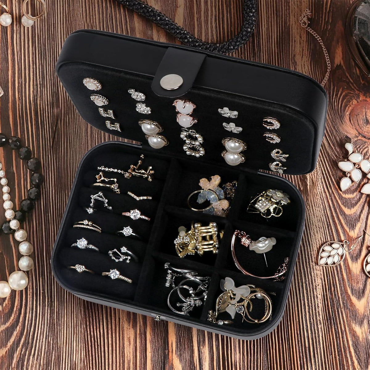 Travel Jewelry Case, Travel Jewelry Box, Mini Jewelry Travel Case, Jewelry Organizer Case, Portable Small Jewelry Organizer Storage Boxes - Best Gift for Women Girls.
