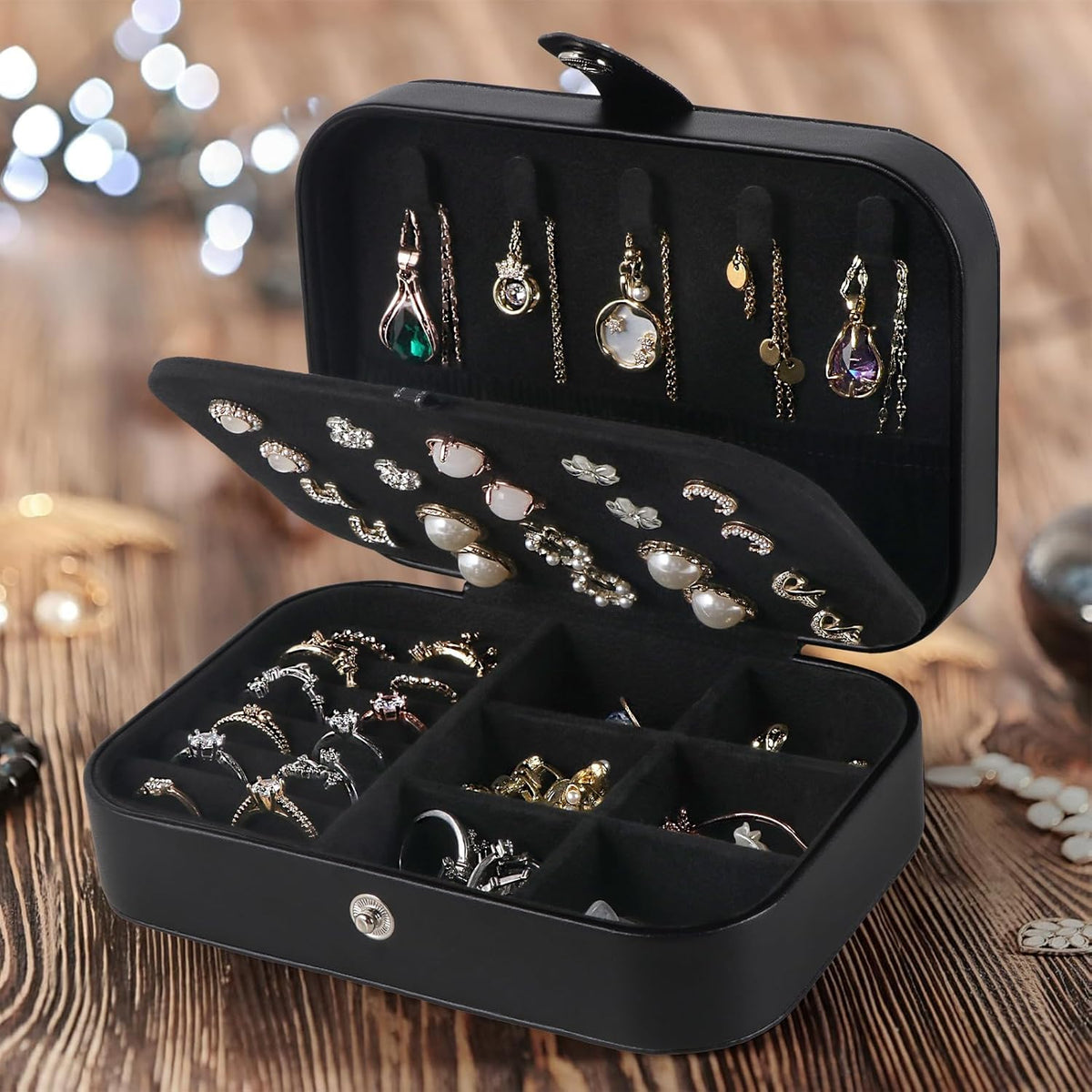 Travel Jewelry Case, Travel Jewelry Box, Mini Jewelry Travel Case, Jewelry Organizer Case, Portable Small Jewelry Organizer Storage Boxes - Best Gift for Women Girls.