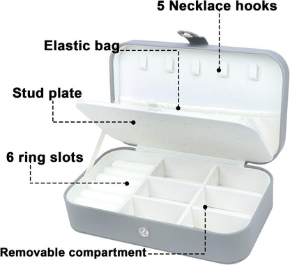 Travel Jewelry Case, Travel Jewelry Box, Mini Jewelry Travel Case, Jewelry Organizer Case, Portable Small Jewelry Organizer Storage Boxes - Best Gift for Women Girls.