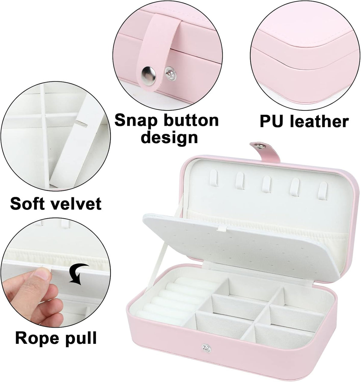 Travel Jewelry Case, Travel Jewelry Box, Mini Jewelry Travel Case, Jewelry Organizer Case, Portable Small Jewelry Organizer Storage Boxes - Best Gift for Women Girls.