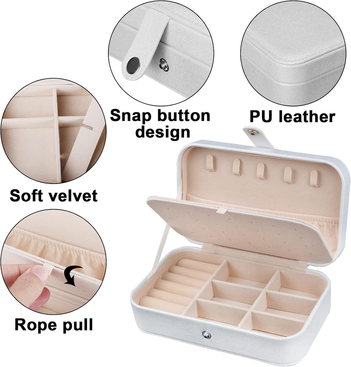 Travel Jewelry Case, Travel Jewelry Box, Mini Jewelry Travel Case, Jewelry Organizer Case, Portable Small Jewelry Organizer Storage Boxes - Best Gift for Women Girls.