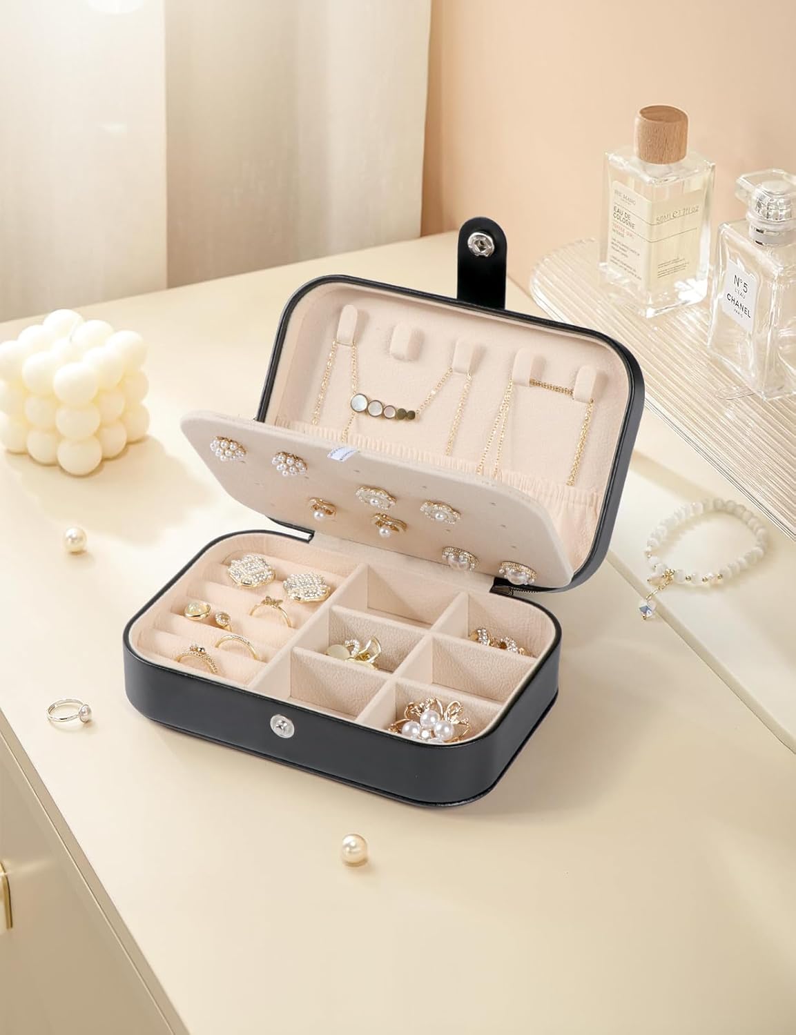 Travel Jewelry Case, Travel Jewelry Box, Mini Jewelry Travel Case, Jewelry Organizer Case, Portable Small Jewelry Organizer Storage Boxes - Best Gift for Women Girls.