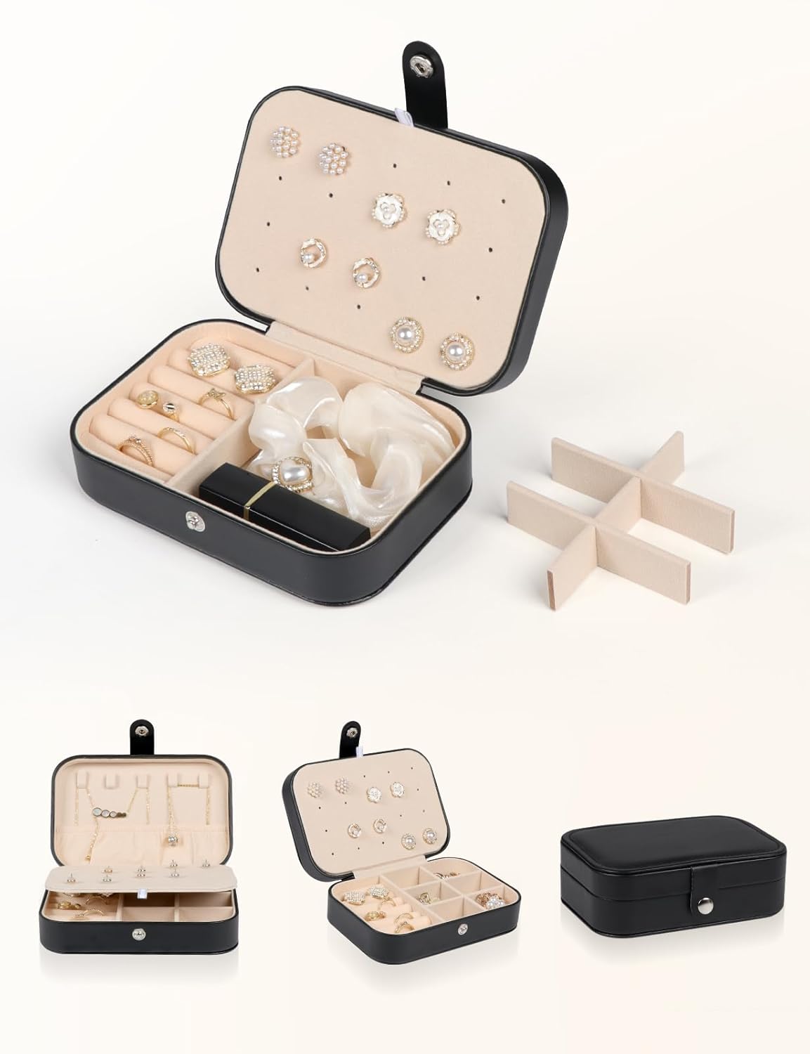 Travel Jewelry Case, Travel Jewelry Box, Mini Jewelry Travel Case, Jewelry Organizer Case, Portable Small Jewelry Organizer Storage Boxes - Best Gift for Women Girls.