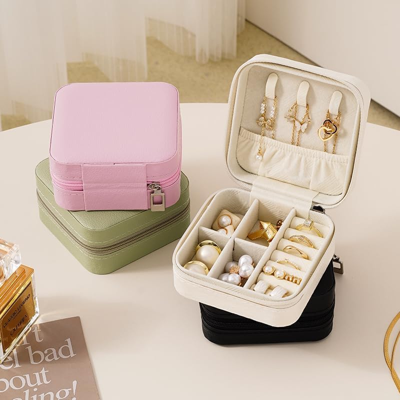Travel Jewelry Case, Travel Jewelry Box, Mini Jewelry Travel Case, Jewelry Organizer Case, Portable Small Jewelry Organizer Storage Boxes - Best Gift for Women Girls.