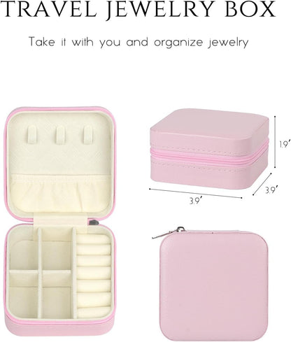 Travel Jewelry Case, Travel Jewelry Box, Mini Jewelry Travel Case, Jewelry Organizer Case, Portable Small Jewelry Organizer Storage Boxes - Best Gift for Women Girls.