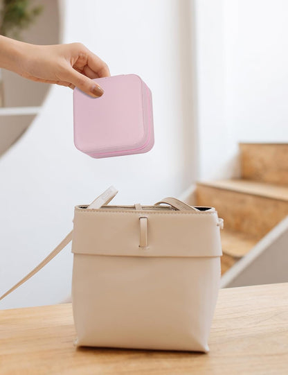 Travel Jewelry Case, Travel Jewelry Box, Mini Jewelry Travel Case, Jewelry Organizer Case, Portable Small Jewelry Organizer Storage Boxes - Best Gift for Women Girls.