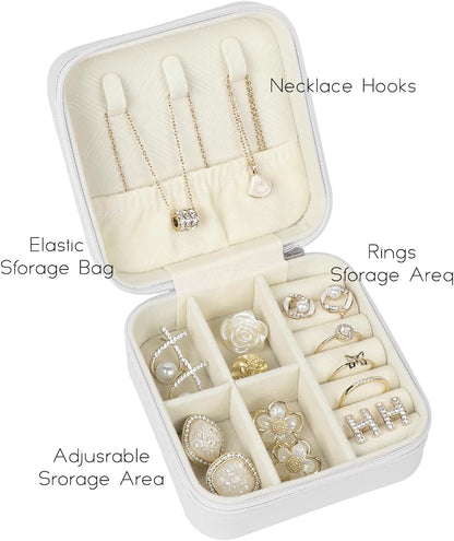 Travel Jewelry Case, Travel Jewelry Box, Mini Jewelry Travel Case, Jewelry Organizer Case, Portable Small Jewelry Organizer Storage Boxes - Best Gift for Women Girls.