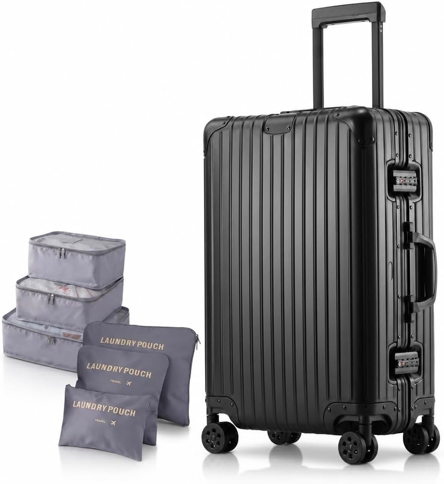 20 Inch Carry On Luggage with Cup Holder & USB Ports, Front Opening PC Hardshell Carry-on Suitcase with Wheels, TSA Approved Smart Suitcase 22x14x9 for Business Travel, Pink