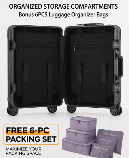 20 Inch Carry On Luggage with Cup Holder & USB Ports, Front Opening PC Hardshell Carry-on Suitcase with Wheels, TSA Approved Smart Suitcase 22x14x9 for Business Travel, Pink