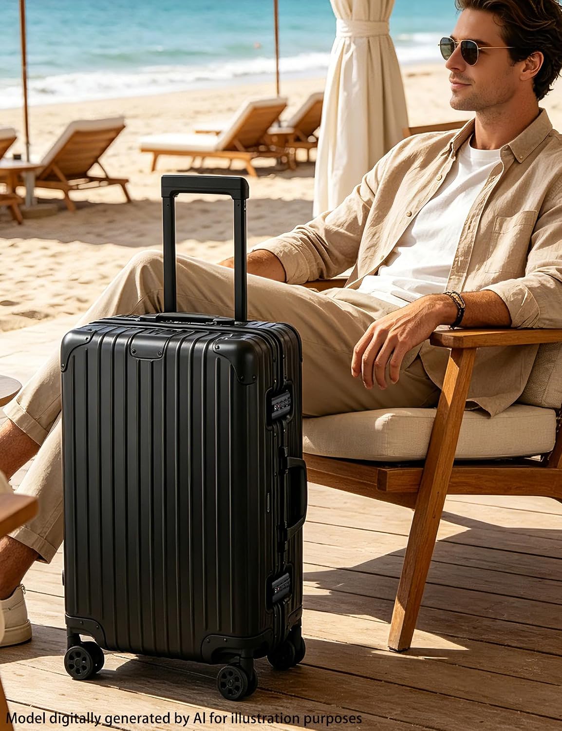 20 Inch Carry On Luggage with Cup Holder & USB Ports, Front Opening PC Hardshell Carry-on Suitcase with Wheels, TSA Approved Smart Suitcase 22x14x9 for Business Travel, Pink