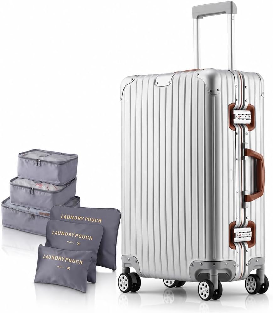20 Inch Carry On Luggage with Cup Holder & USB Ports, Front Opening PC Hardshell Carry-on Suitcase with Wheels, TSA Approved Smart Suitcase 22x14x9 for Business Travel, Pink