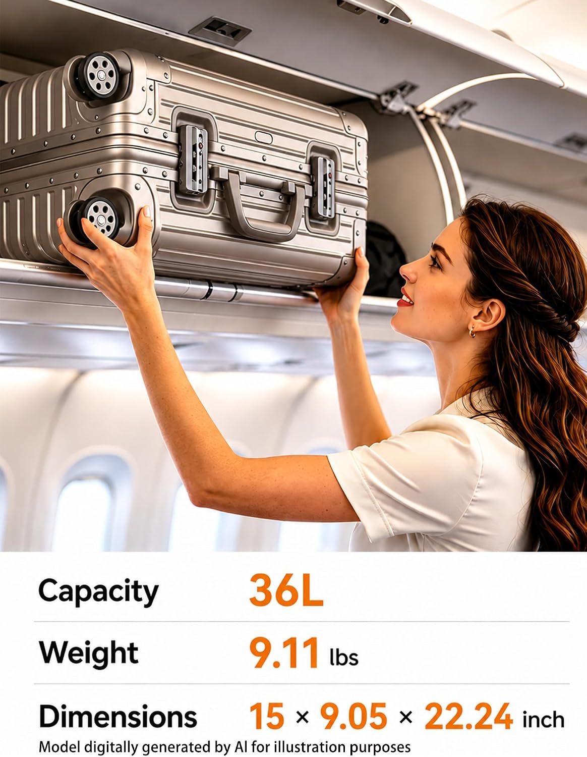 20 Inch Carry On Luggage with Cup Holder & USB Ports, Front Opening PC Hardshell Carry-on Suitcase with Wheels, TSA Approved Smart Suitcase 22x14x9 for Business Travel, Pink