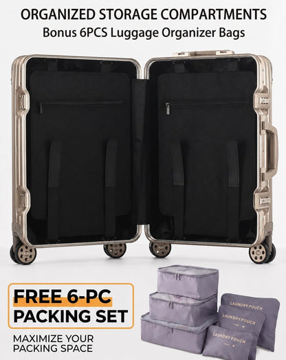 20 Inch Carry On Luggage with Cup Holder & USB Ports, Front Opening PC Hardshell Carry-on Suitcase with Wheels, TSA Approved Smart Suitcase 22x14x9 for Business Travel, Pink