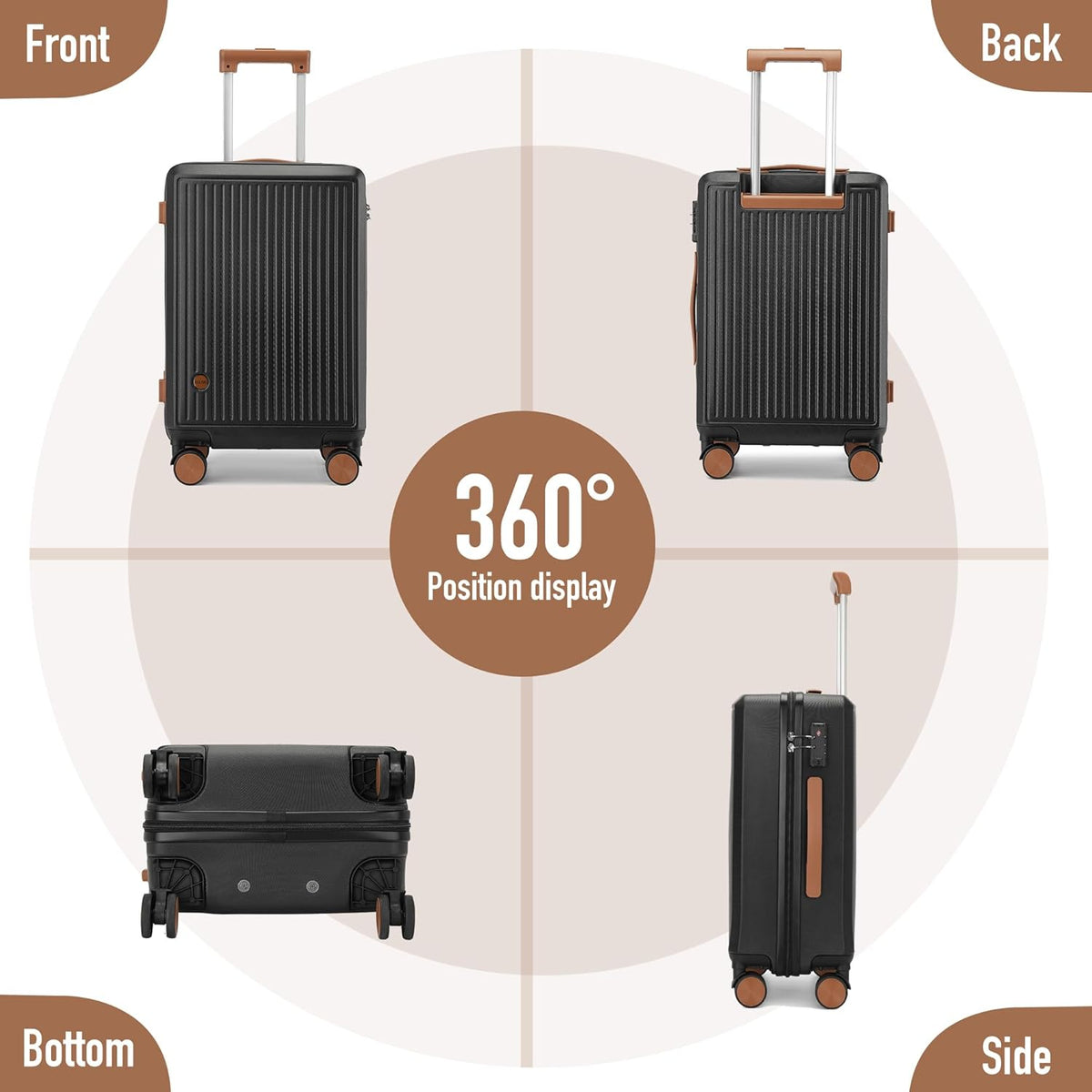 Hulsin 20” Carry on Luggage with Spinner Wheels,22x14x9 Airline Approved | Small Hardside Carry-on Suitcase with TSA Lock,Hard Shell Suitcase,Hard Case for Business Travel,Weekend, Vacation, Holiday