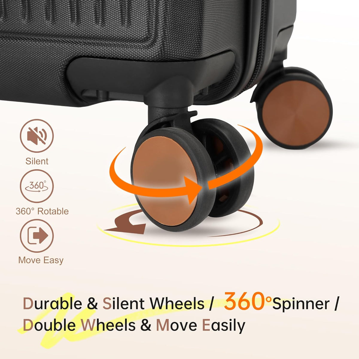 Hulsin 20” Carry on Luggage with Spinner Wheels,22x14x9 Airline Approved | Small Hardside Carry-on Suitcase with TSA Lock,Hard Shell Suitcase,Hard Case for Business Travel,Weekend, Vacation, Holiday