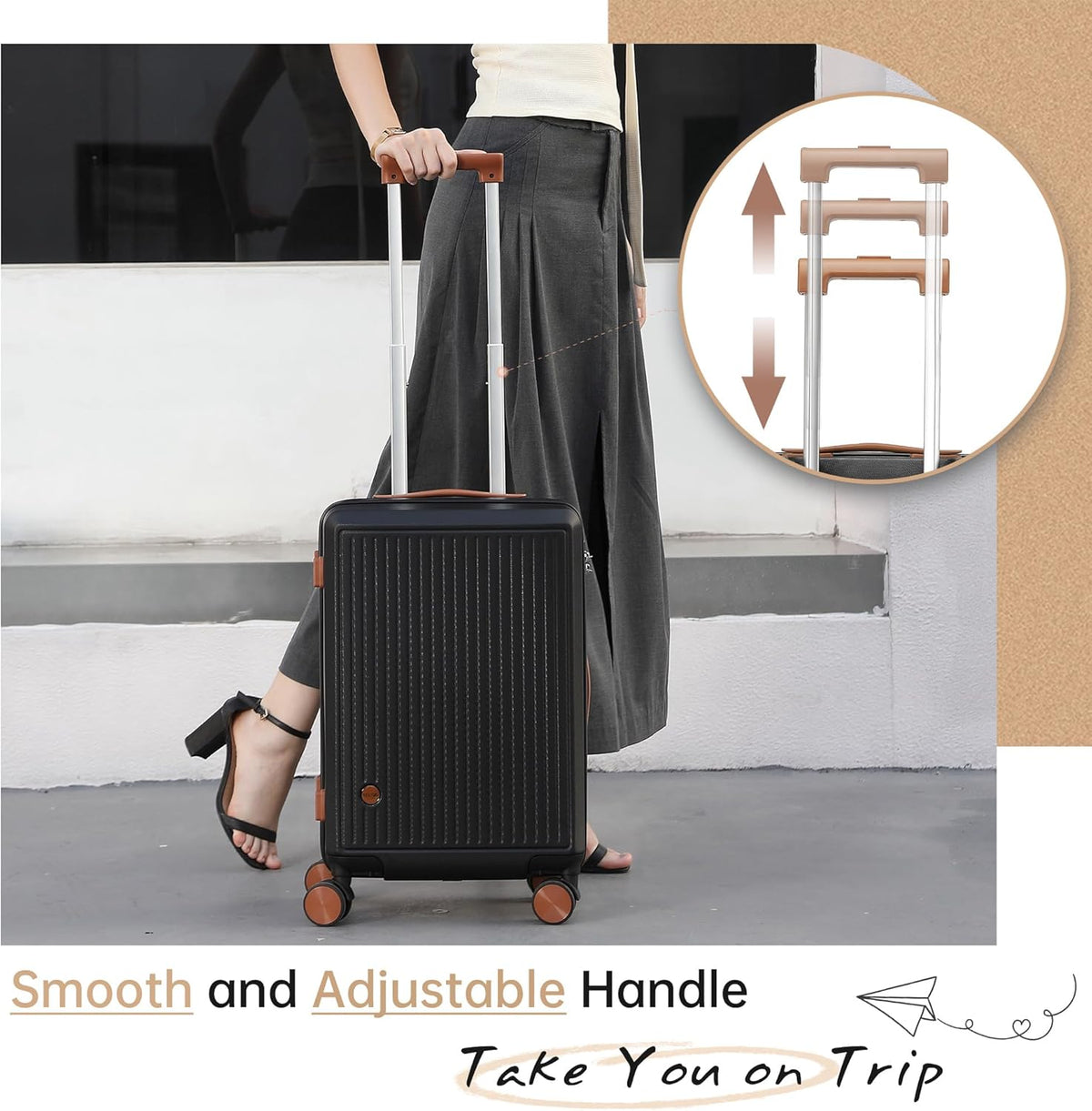 Hulsin 20” Carry on Luggage with Spinner Wheels,22x14x9 Airline Approved | Small Hardside Carry-on Suitcase with TSA Lock,Hard Shell Suitcase,Hard Case for Business Travel,Weekend, Vacation, Holiday
