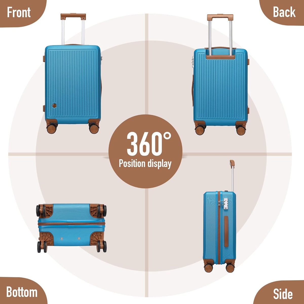 Hulsin 20” Carry on Luggage with Spinner Wheels,22x14x9 Airline Approved | Small Hardside Carry-on Suitcase with TSA Lock,Hard Shell Suitcase,Hard Case for Business Travel,Weekend, Vacation, Holiday