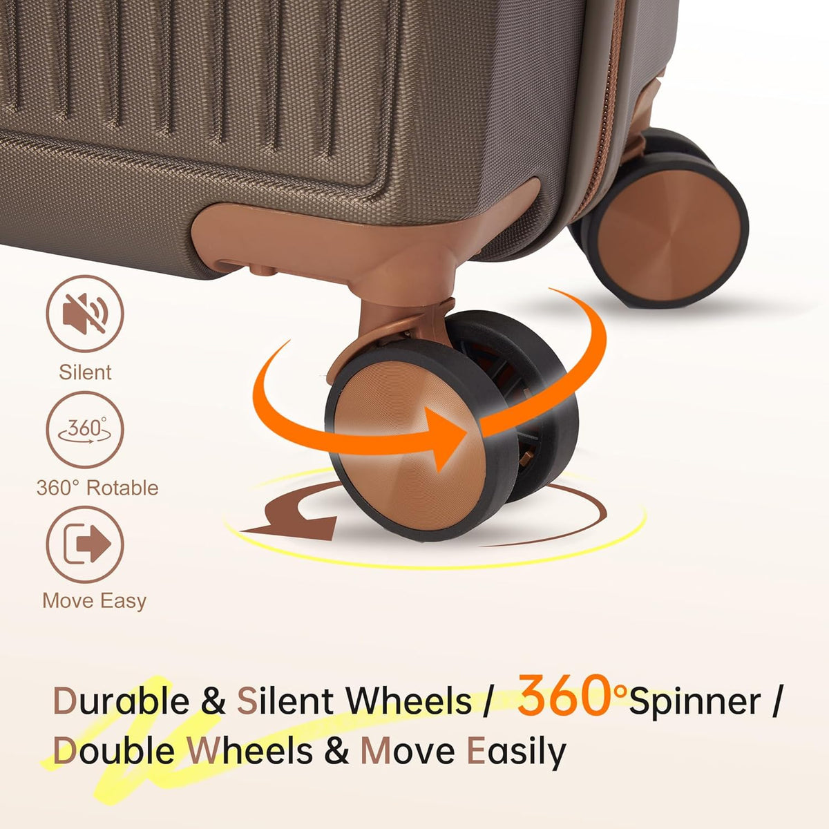 Hulsin 20” Carry on Luggage with Spinner Wheels,22x14x9 Airline Approved | Small Hardside Carry-on Suitcase with TSA Lock,Hard Shell Suitcase,Hard Case for Business Travel,Weekend, Vacation, Holiday