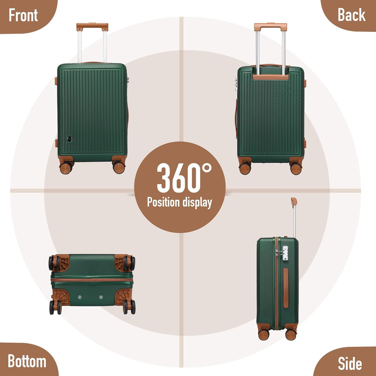 Hulsin 20” Carry on Luggage with Spinner Wheels,22x14x9 Airline Approved | Small Hardside Carry-on Suitcase with TSA Lock,Hard Shell Suitcase,Hard Case for Business Travel,Weekend, Vacation, Holiday