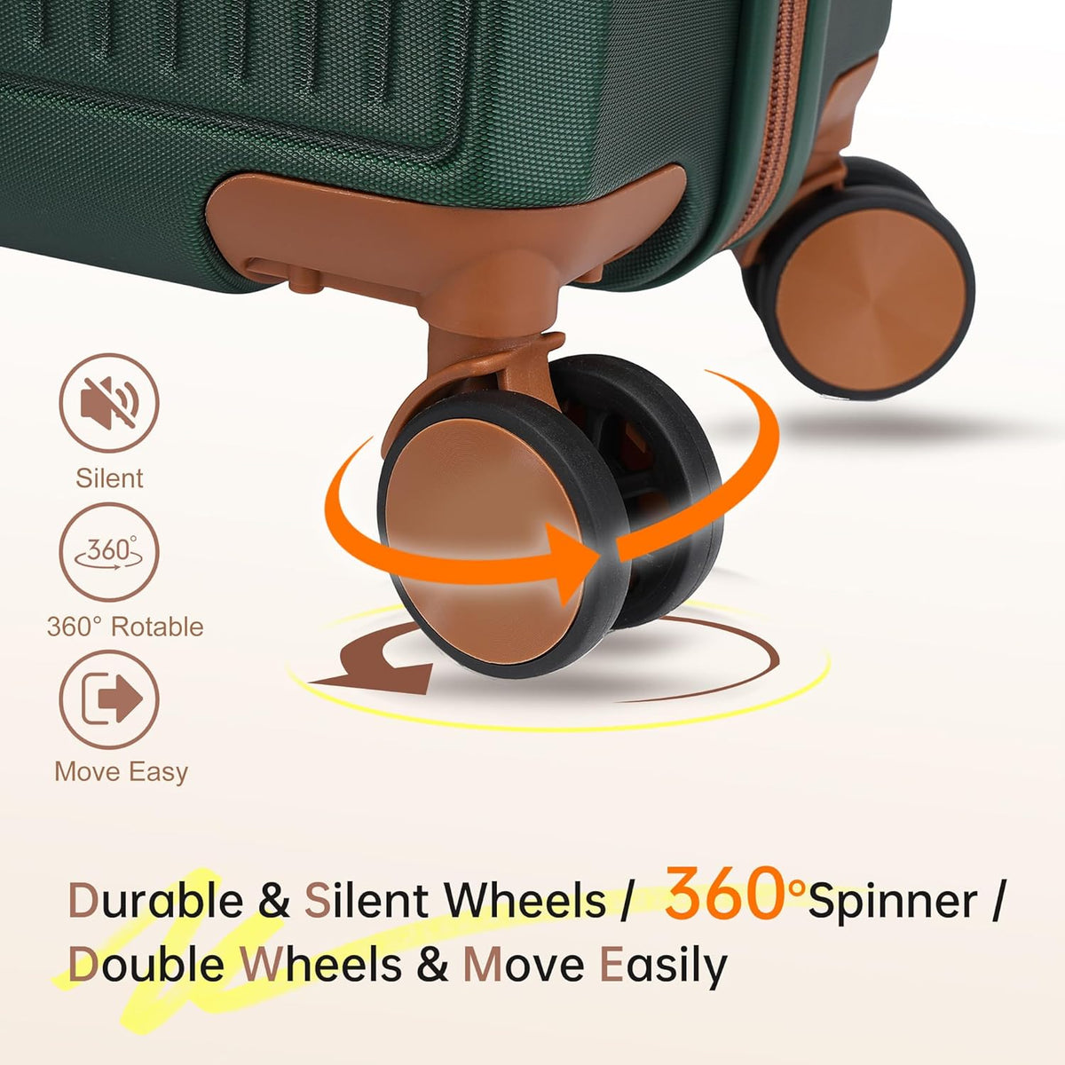 Hulsin 20” Carry on Luggage with Spinner Wheels,22x14x9 Airline Approved | Small Hardside Carry-on Suitcase with TSA Lock,Hard Shell Suitcase,Hard Case for Business Travel,Weekend, Vacation, Holiday