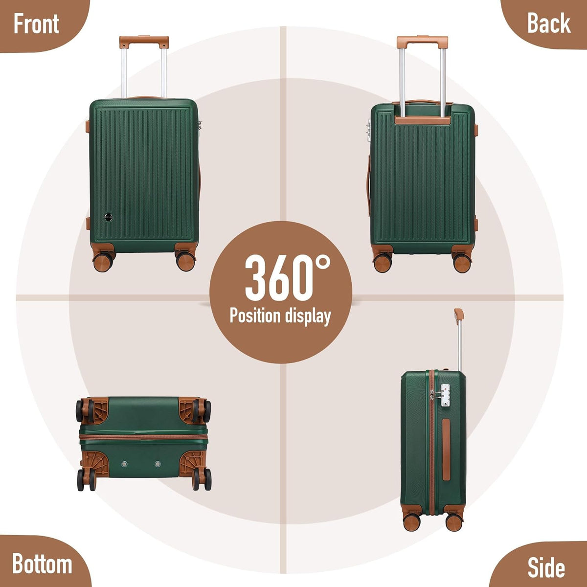 Hulsin 20” Carry on Luggage with Spinner Wheels,22x14x9 Airline Approved | Small Hardside Carry-on Suitcase with TSA Lock,Hard Shell Suitcase,Hard Case for Business Travel,Weekend, Vacation, Holiday