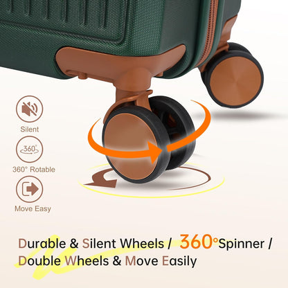 Hulsin 20” Carry on Luggage with Spinner Wheels,22x14x9 Airline Approved | Small Hardside Carry-on Suitcase with TSA Lock,Hard Shell Suitcase,Hard Case for Business Travel,Weekend, Vacation, Holiday
