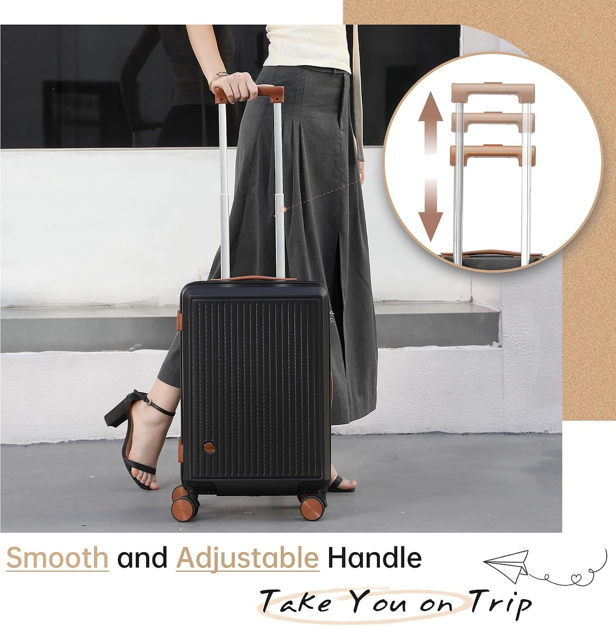 Hulsin 20” Carry on Luggage with Spinner Wheels,22x14x9 Airline Approved | Small Hardside Carry-on Suitcase with TSA Lock,Hard Shell Suitcase,Hard Case for Business Travel,Weekend, Vacation, Holiday