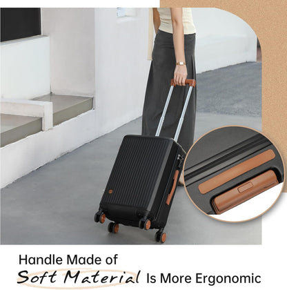 Hulsin 20” Carry on Luggage with Spinner Wheels,22x14x9 Airline Approved | Small Hardside Carry-on Suitcase with TSA Lock,Hard Shell Suitcase,Hard Case for Business Travel,Weekend, Vacation, Holiday