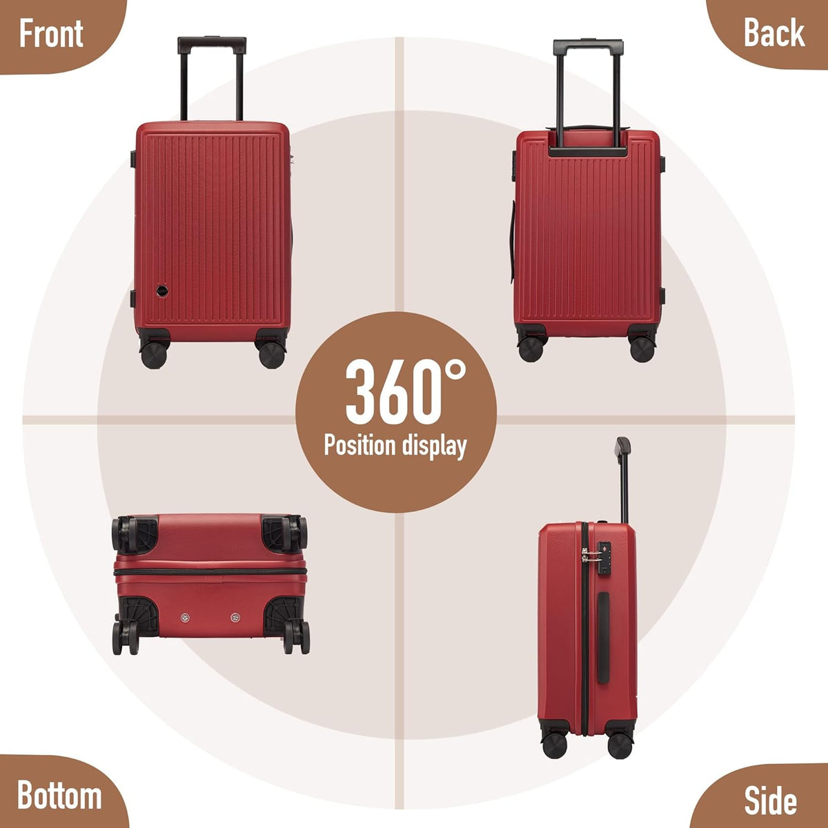 Hulsin 20” Carry on Luggage with Spinner Wheels,22x14x9 Airline Approved | Small Hardside Carry-on Suitcase with TSA Lock,Hard Shell Suitcase,Hard Case for Business Travel,Weekend, Vacation, Holiday