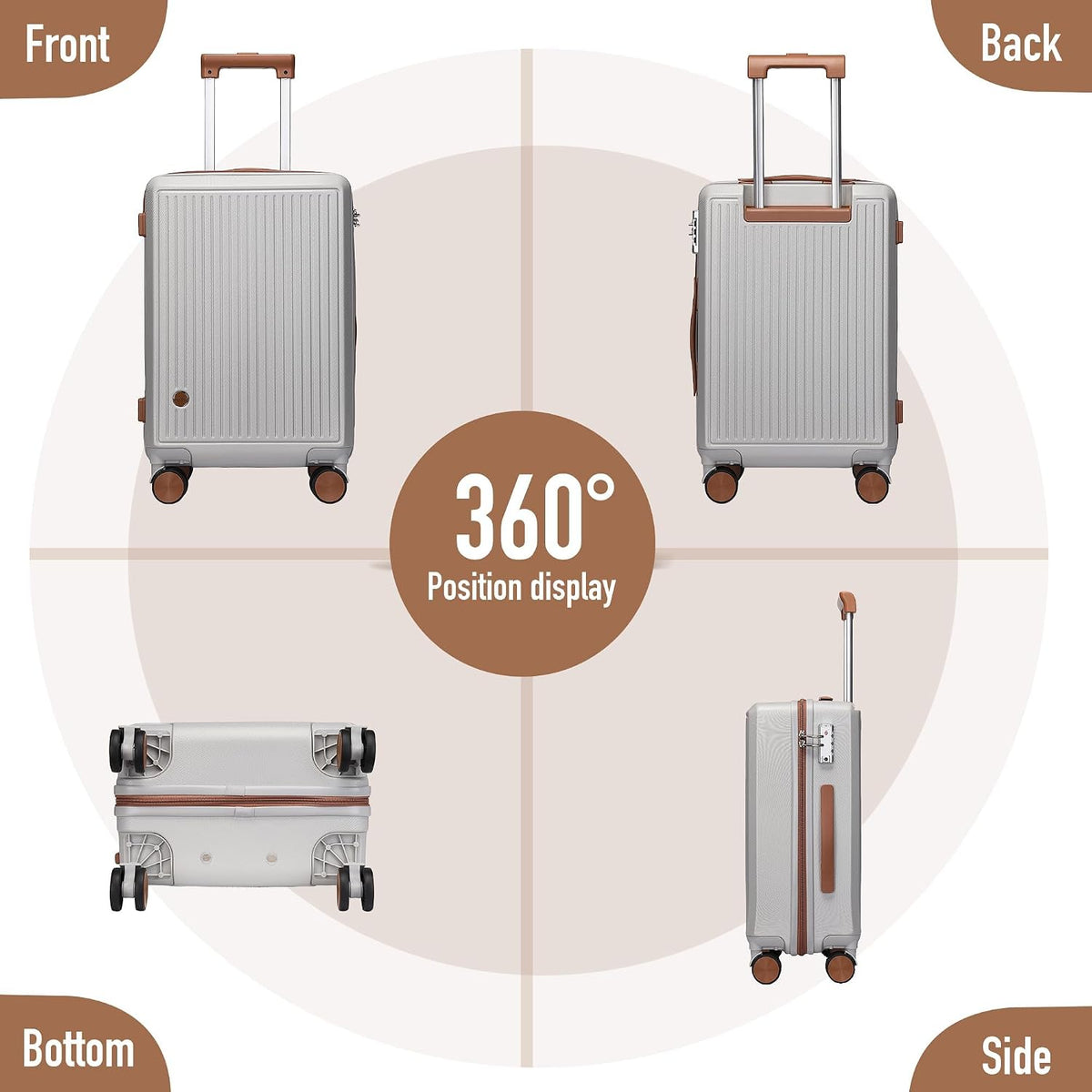 Hulsin 20” Carry on Luggage with Spinner Wheels,22x14x9 Airline Approved | Small Hardside Carry-on Suitcase with TSA Lock,Hard Shell Suitcase,Hard Case for Business Travel,Weekend, Vacation, Holiday