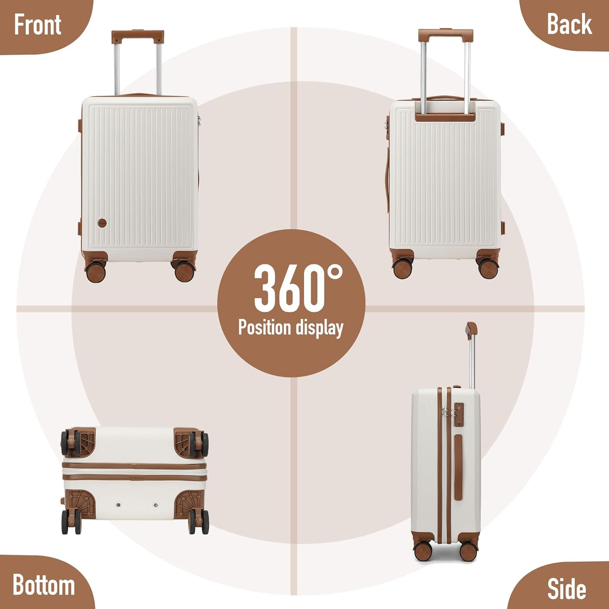 Hulsin 20” Carry on Luggage with Spinner Wheels,22x14x9 Airline Approved | Small Hardside Carry-on Suitcase with TSA Lock,Hard Shell Suitcase,Hard Case for Business Travel,Weekend, Vacation, Holiday