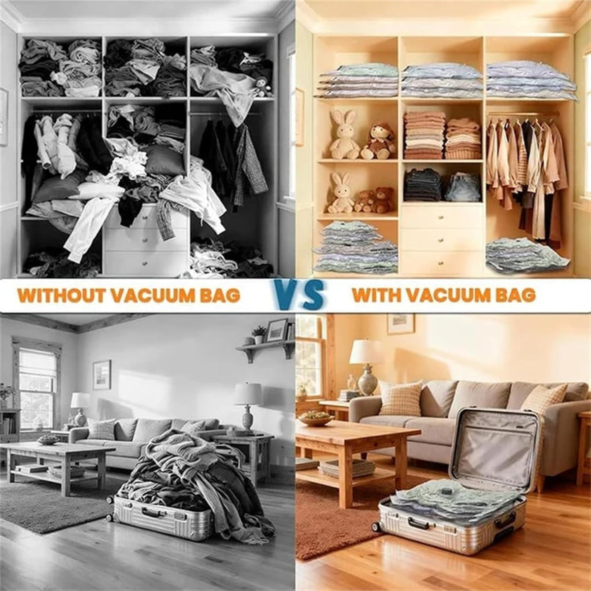 Travel Vac Pro, Vacuum Storage Bags With Electric Pump For Travel, Space Saver Bags For Clothes, Blankets, Bedding, And Seasonal Home Organization(15 Bags + Pump)