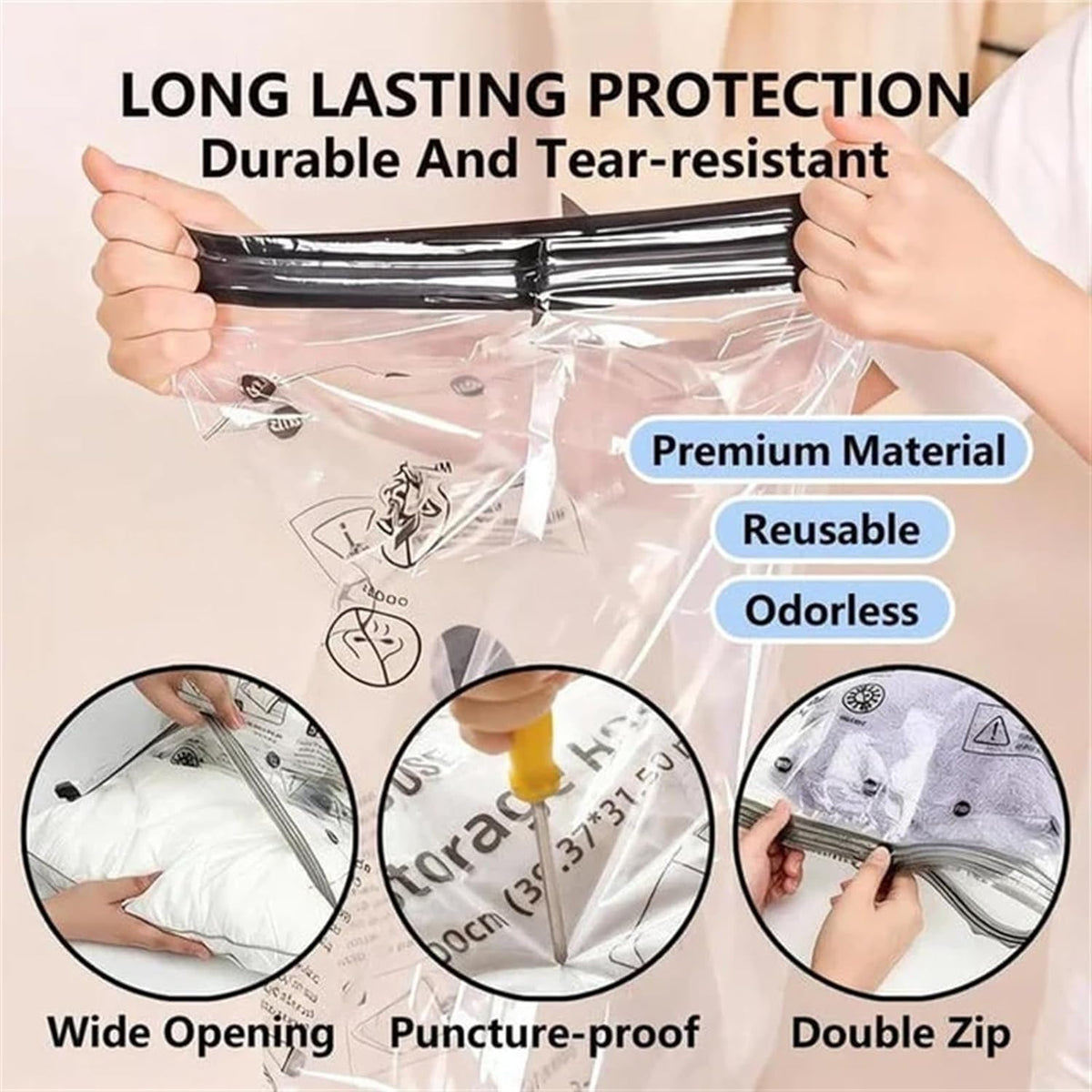 Travel Vac Pro, Vacuum Storage Bags With Electric Pump For Travel, Space Saver Bags For Clothes, Blankets, Bedding, And Seasonal Home Organization(15 Bags + Pump)