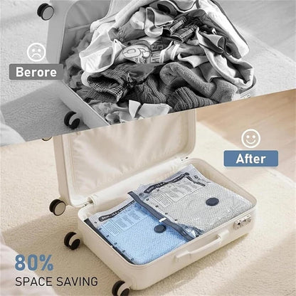 Travel Vac Pro, Vacuum Storage Bags With Electric Pump For Travel, Space Saver Bags For Clothes, Blankets, Bedding, And Seasonal Home Organization(15 Bags + Pump)