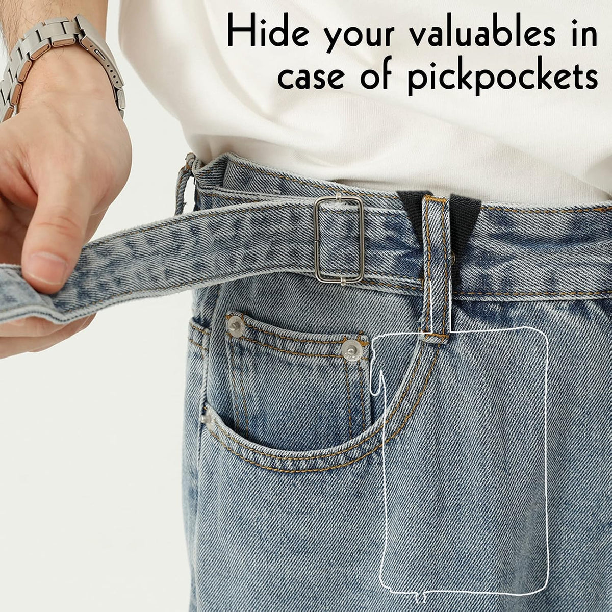Travel Wallet with Hidden Safe Pocket, Passport Wallet with Metal Snap Button for Cash, Credit Cards and Travel Documents, Money Belt for Travel Women and Men Hidden