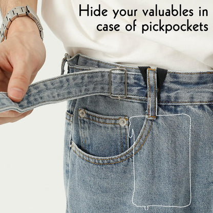 Travel Wallet with Hidden Safe Pocket, Passport Wallet with Metal Snap Button for Cash, Credit Cards and Travel Documents, Money Belt for Travel Women and Men Hidden