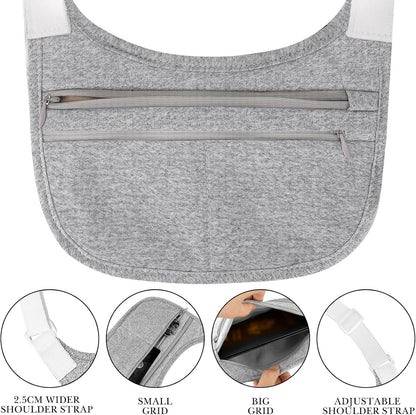 Travel Wallet with Hidden Safe Pocket, Passport Wallet with Metal Snap Button for Cash, Credit Cards and Travel Documents, Money Belt for Travel Women and Men Hidden
