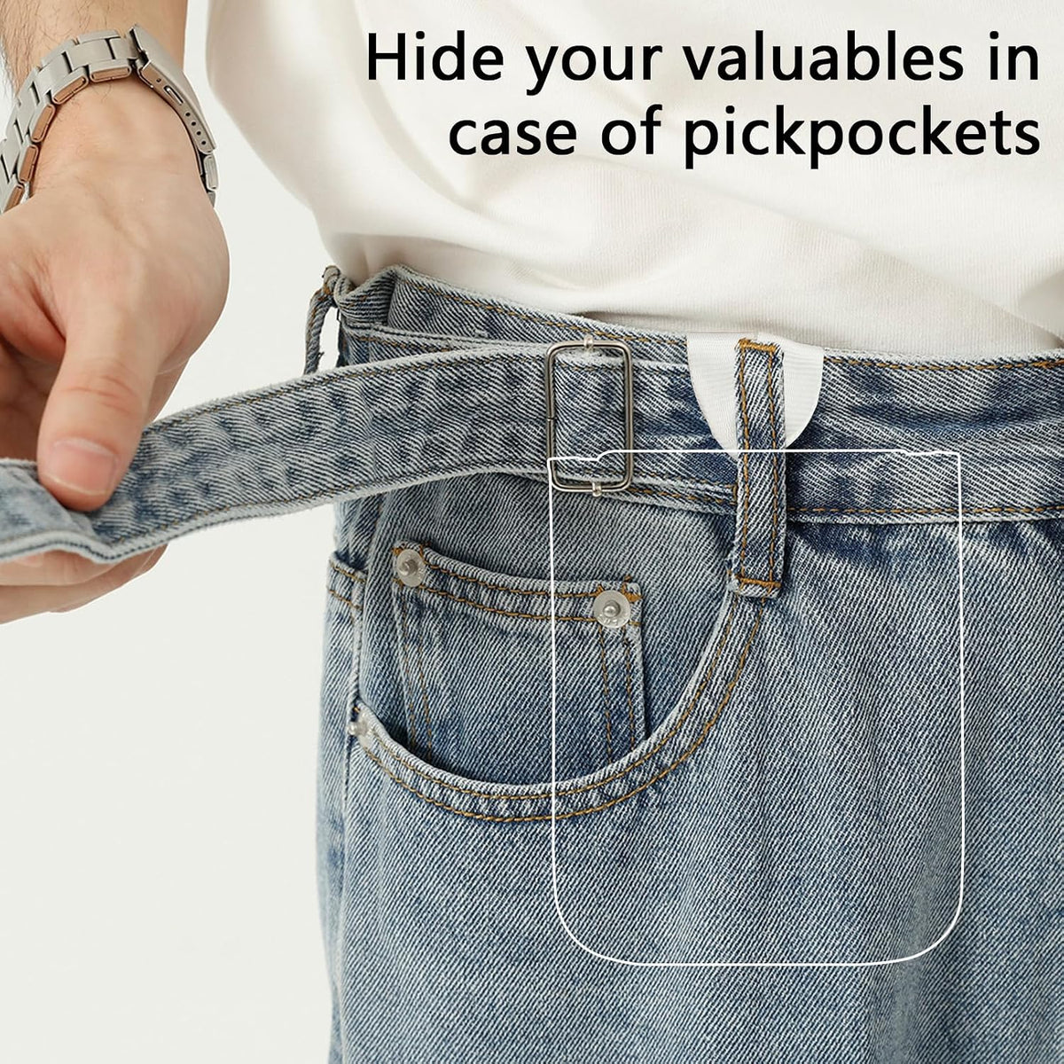 Travel Wallet with Hidden Safe Pocket, Passport Wallet with Metal Snap Button for Cash, Credit Cards and Travel Documents, Money Belt for Travel Women and Men Hidden