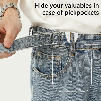 Travel Wallet with Hidden Safe Pocket, Passport Wallet with Metal Snap Button for Cash, Credit Cards and Travel Documents, Money Belt for Travel Women and Men Hidden