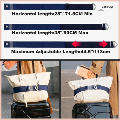2-in-1 Travel Belt for Luggage Straps Add a Bag Bungees Suitcase Luggage Strap Over Handle Suitcases Belt for Carry On Bag Adjustable Backpack Attachment Airport Travel Accessories Orange