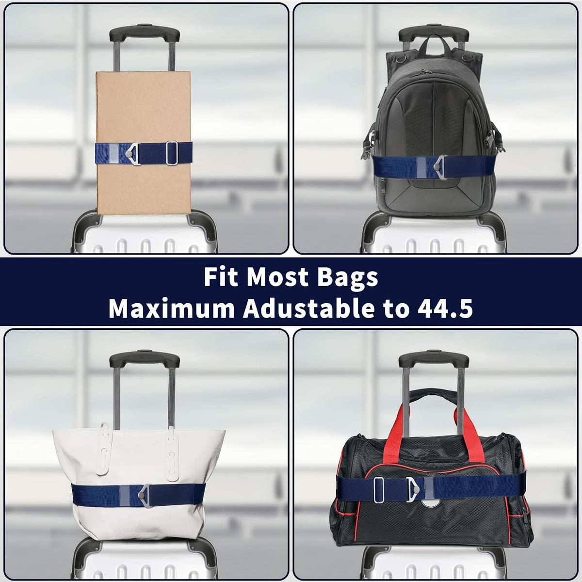 2-in-1 Travel Belt for Luggage Straps Add a Bag Bungees Suitcase Luggage Strap Over Handle Suitcases Belt for Carry On Bag Adjustable Backpack Attachment Airport Travel Accessories Orange