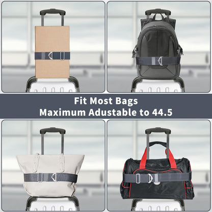 2-in-1 Travel Belt for Luggage Straps Add a Bag Bungees Suitcase Luggage Strap Over Handle Suitcases Belt for Carry On Bag Adjustable Backpack Attachment Airport Travel Accessories Orange