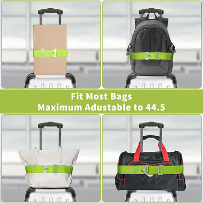 2-in-1 Travel Belt for Luggage Straps Add a Bag Bungees Suitcase Luggage Strap Over Handle Suitcases Belt for Carry On Bag Adjustable Backpack Attachment Airport Travel Accessories Orange