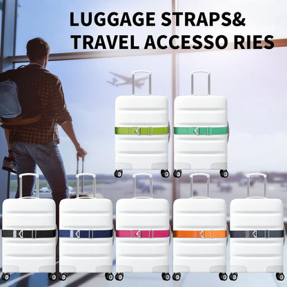 2-in-1 Travel Belt for Luggage Straps Add a Bag Bungees Suitcase Luggage Strap Over Handle Suitcases Belt for Carry On Bag Adjustable Backpack Attachment Airport Travel Accessories Orange