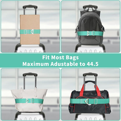 2-in-1 Travel Belt for Luggage Straps Add a Bag Bungees Suitcase Luggage Strap Over Handle Suitcases Belt for Carry On Bag Adjustable Backpack Attachment Airport Travel Accessories Orange