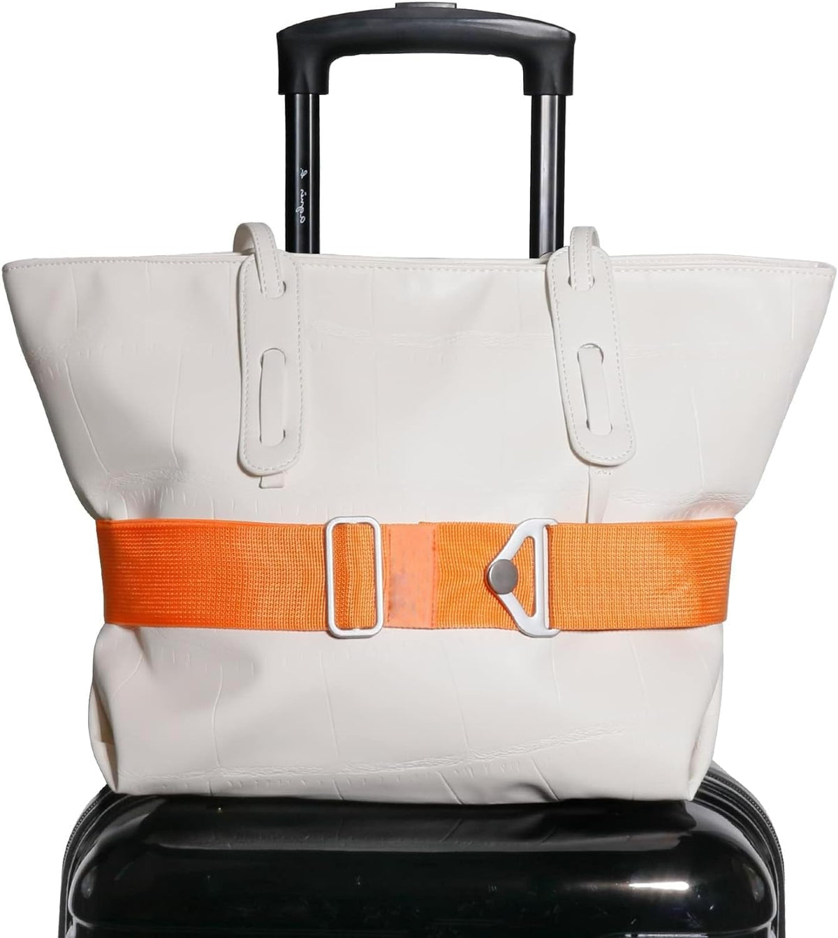2-in-1 Travel Belt for Luggage Straps Add a Bag Bungees Suitcase Luggage Strap Over Handle Suitcases Belt for Carry On Bag Adjustable Backpack Attachment Airport Travel Accessories Orange