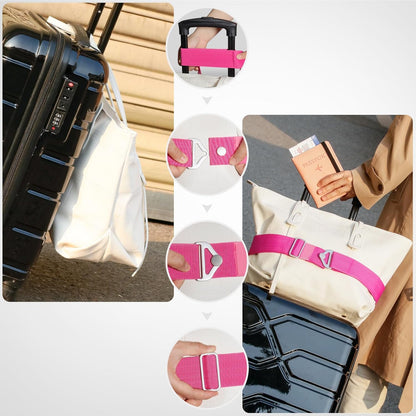 2-in-1 Travel Belt for Luggage Straps Add a Bag Bungees Suitcase Luggage Strap Over Handle Suitcases Belt for Carry On Bag Adjustable Backpack Attachment Airport Travel Accessories Orange